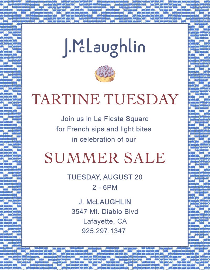 Tartine Tuesday x Summer Sale Preview Fete at J.McLaughlin