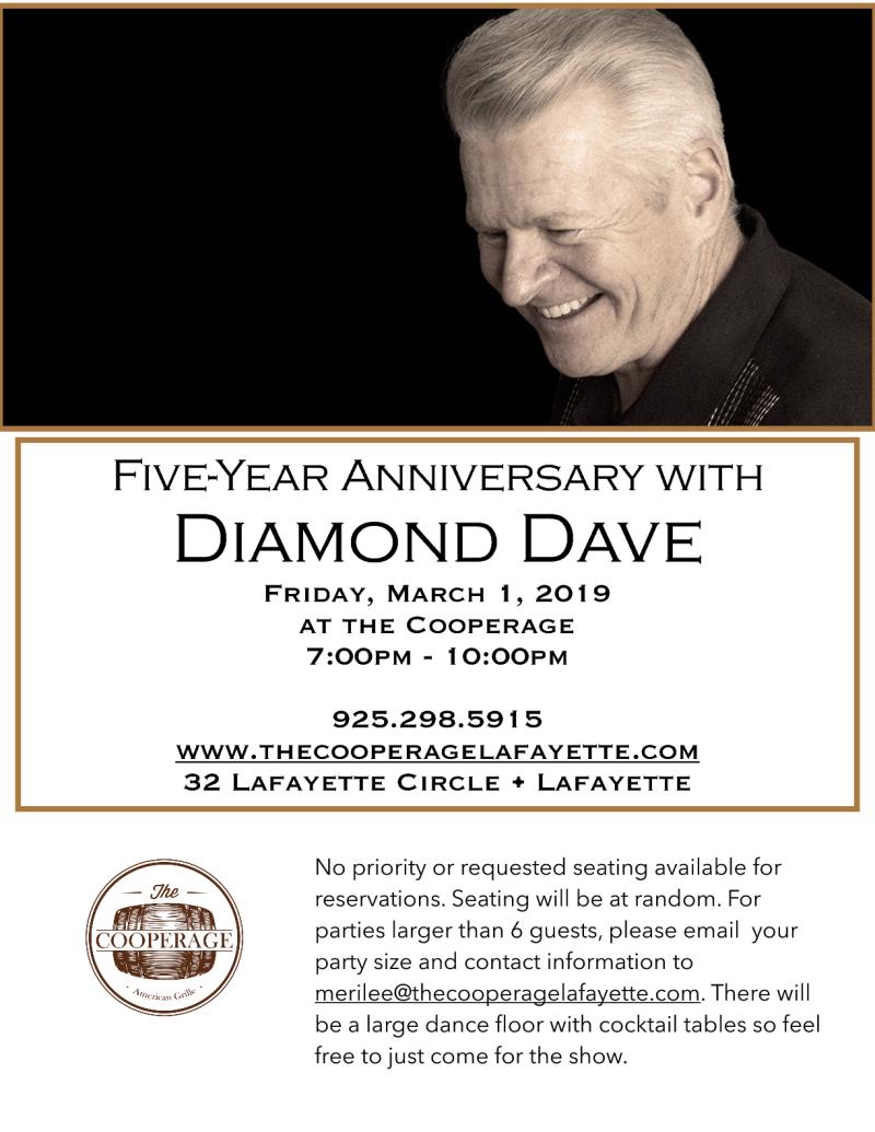 The Cooperage 5 Year Anniversary with Diamond Dave