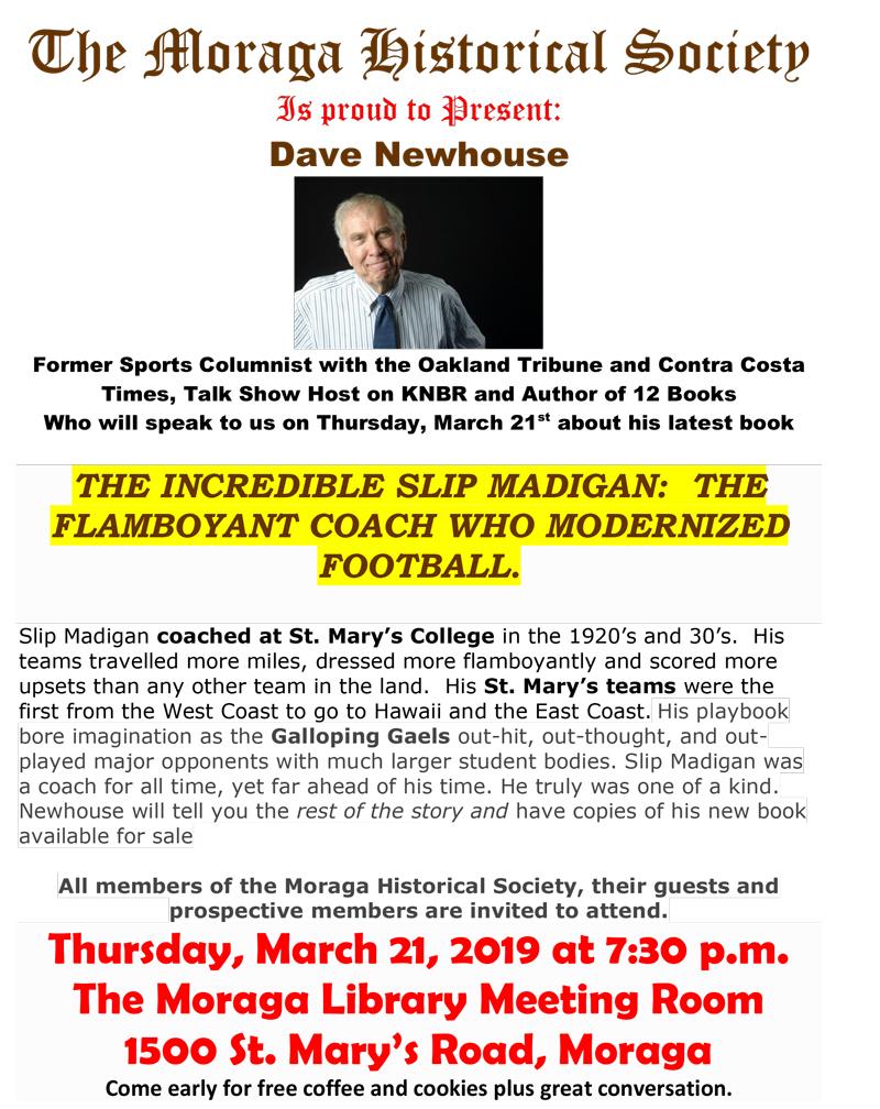 The Moraga Historical Society: Dave Newhouse