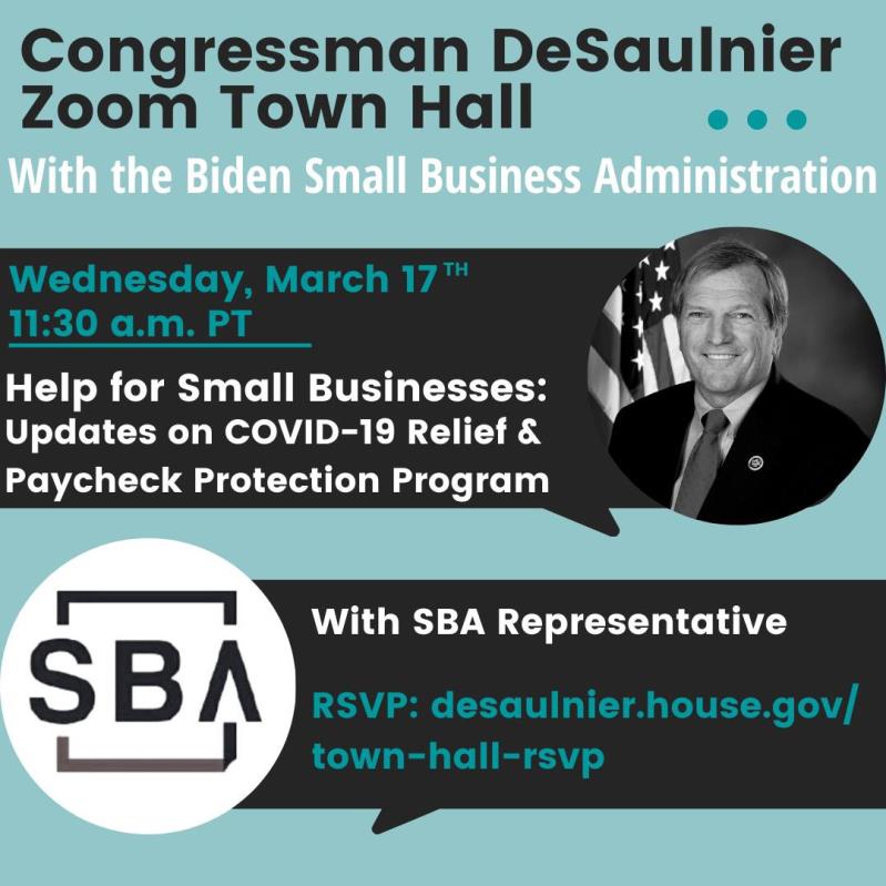 Rep. Mark DeSaulnier Town Hall: Small Business Covid Relief