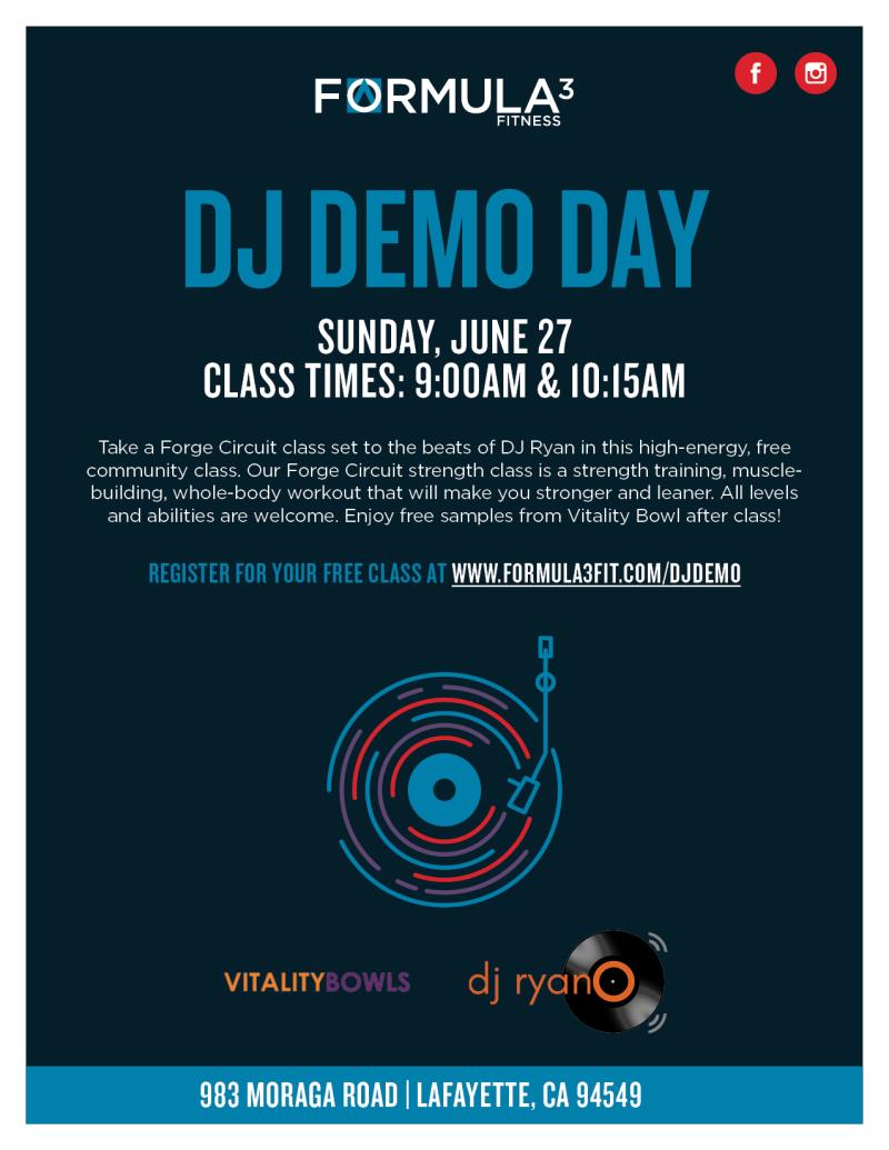 Formula 3 Fitness- DJ Demo Day