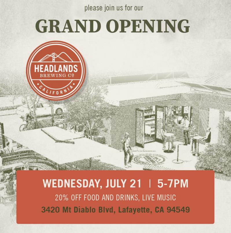 OFFICIAL GRAND OPENING OF HEADLANDS BREWING CO IN LAFAYETTE
